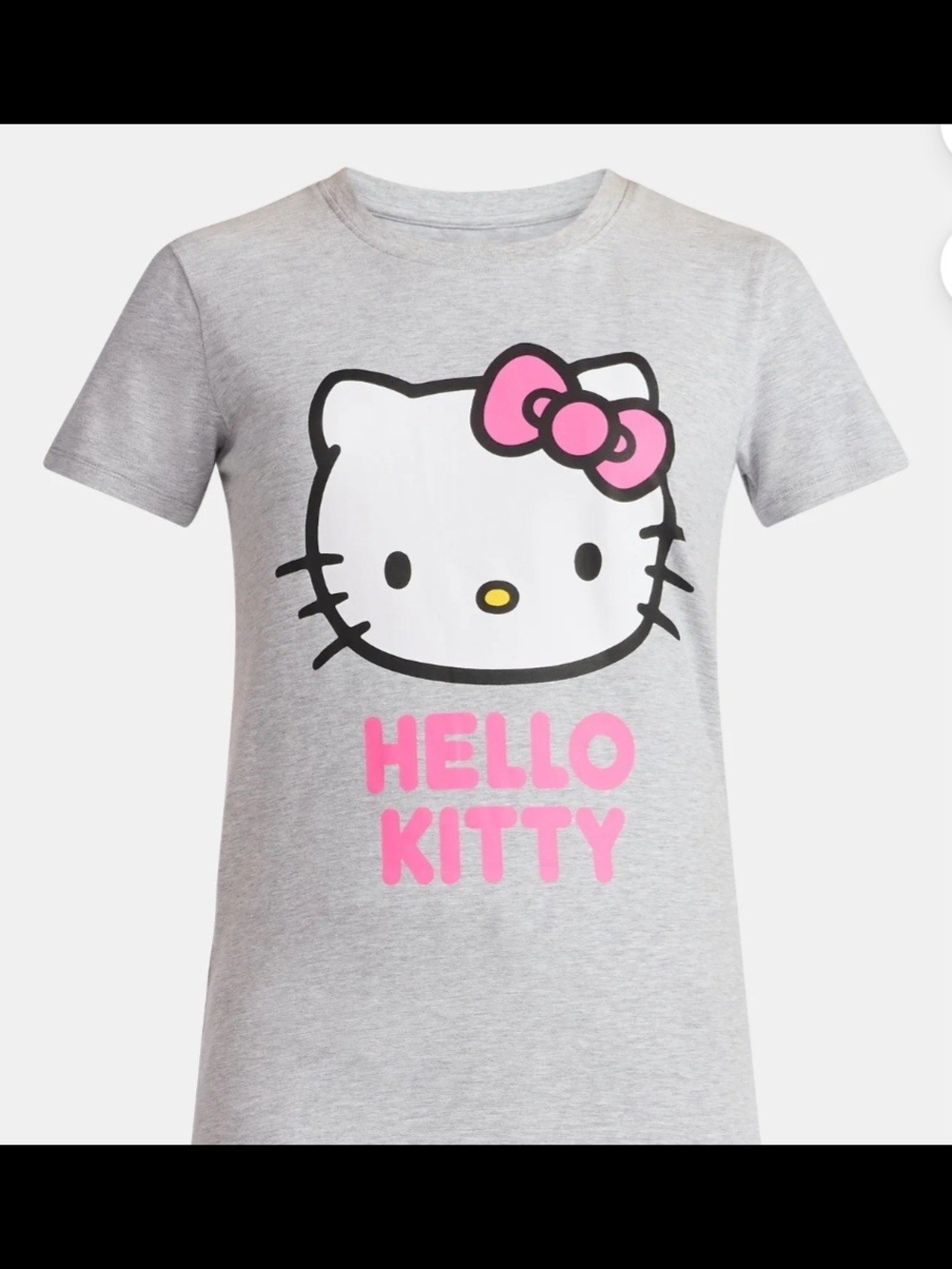 Hello Kitty Grey Tee with Pink Bow L 12/14 NWT